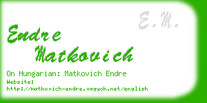 endre matkovich business card